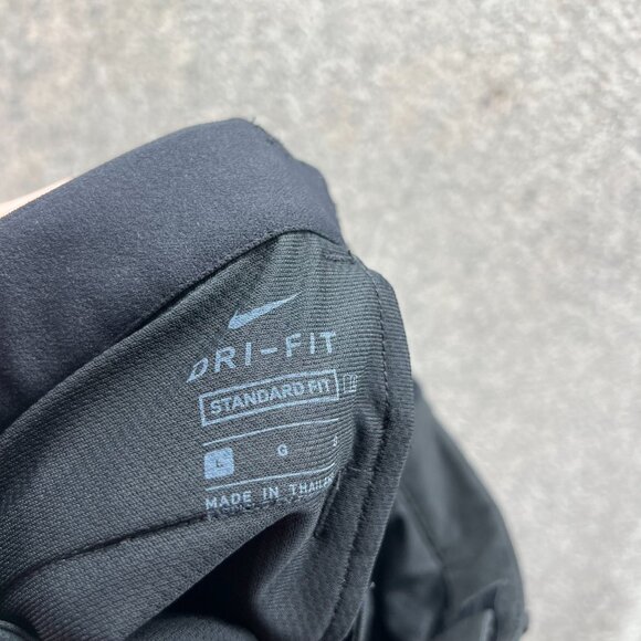 Nike Shorts Men Large Adult Black Chino Flat Front Dri Fit Athletic Swoosh Golf - Picture 12 of 13